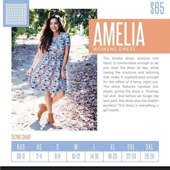 Lularoe women dress Large 14 16 fit flare pockets dark floral bird Amelia black - Picture 8 of 9